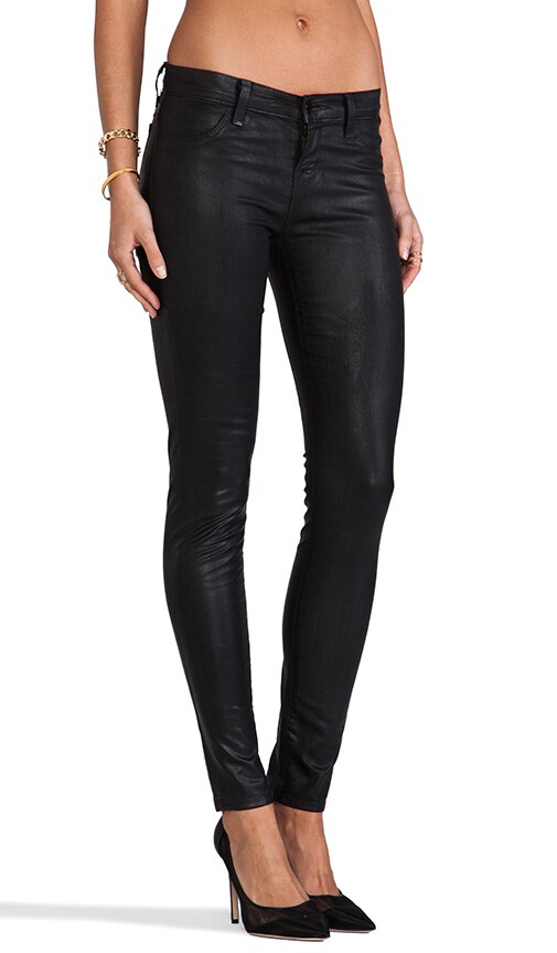 j brand black coated jeans