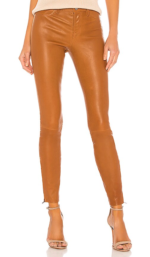 L8001 Leather Mid Rise Skinny Pant