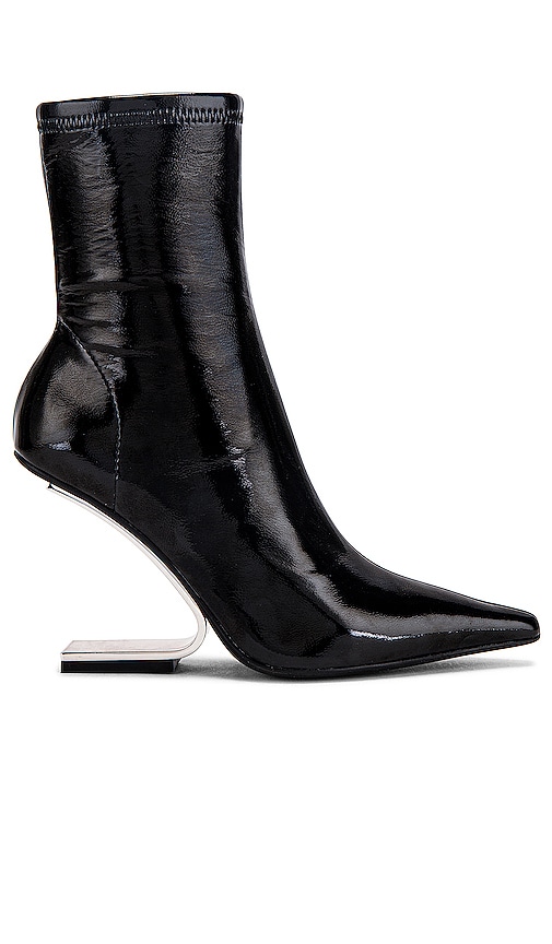 Jeffrey Campbell Compass Bootie in Black Patent Silver | REVOLVE