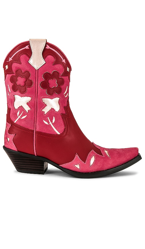 Jeffrey Campbell Looney Cowboy Boot in Pink & Red