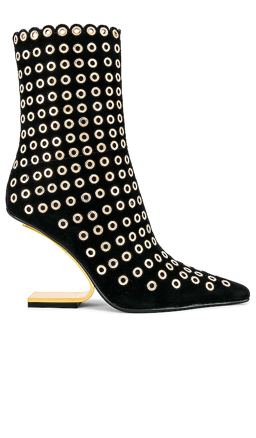 Jeffrey Campbell Compass Bootie in Black & Gold | REVOLVE