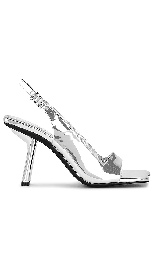 Jeffrey Campbell Surrealist Sling Back In Silver Patent