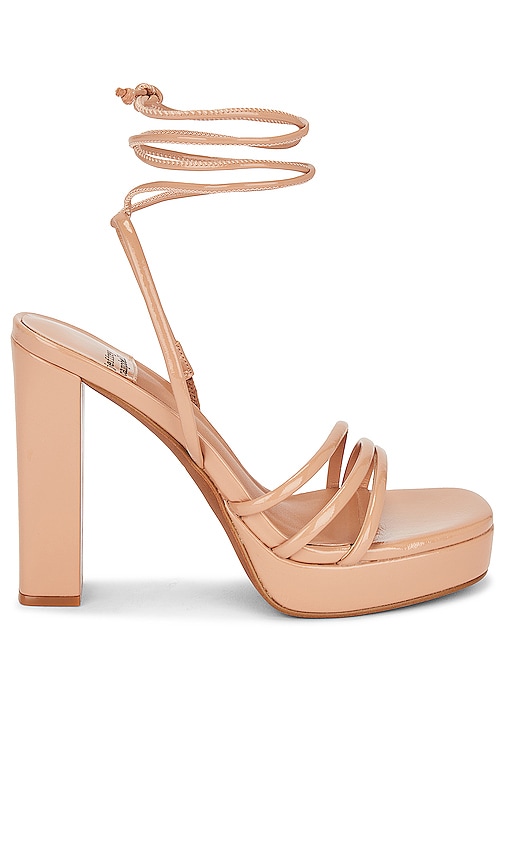 Jeffrey Campbell Presecco Sandal in Nude Crinkle Patent