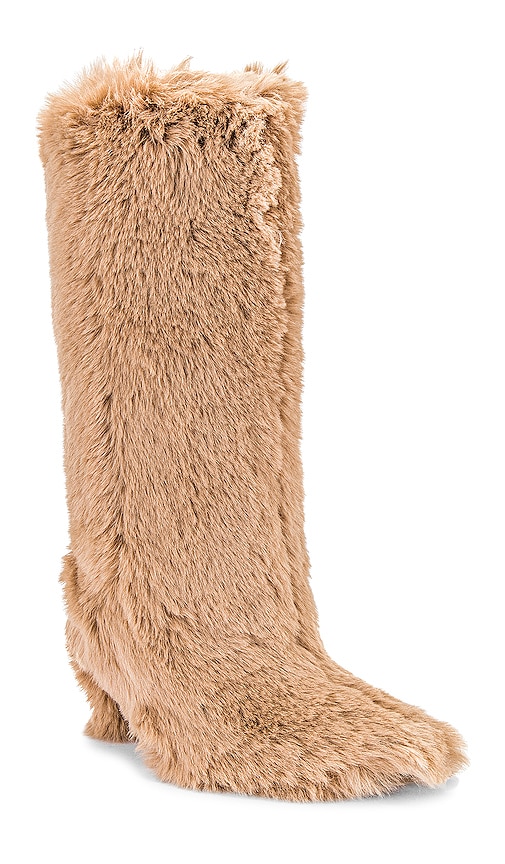 Shop Jeffrey Campbell Fuzzie Boot In Taupe