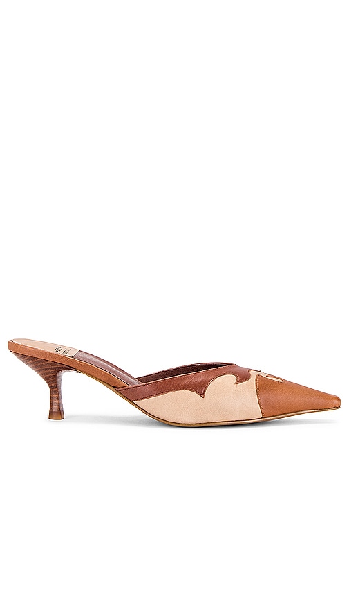 Jeffrey Campbell Dilettante Mule in Beige Tan Combo