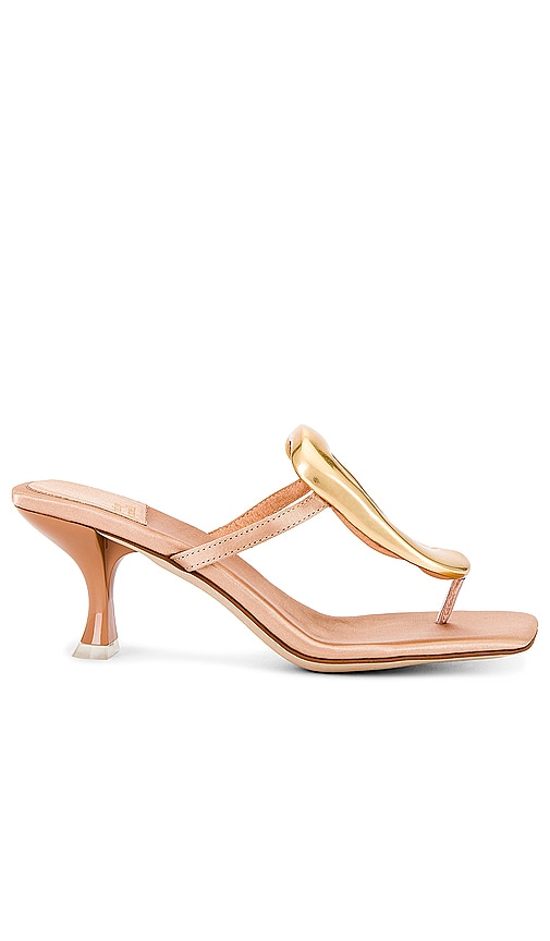 Jeffrey Campbell Linq-Up Sandal in Natural Satin Gold