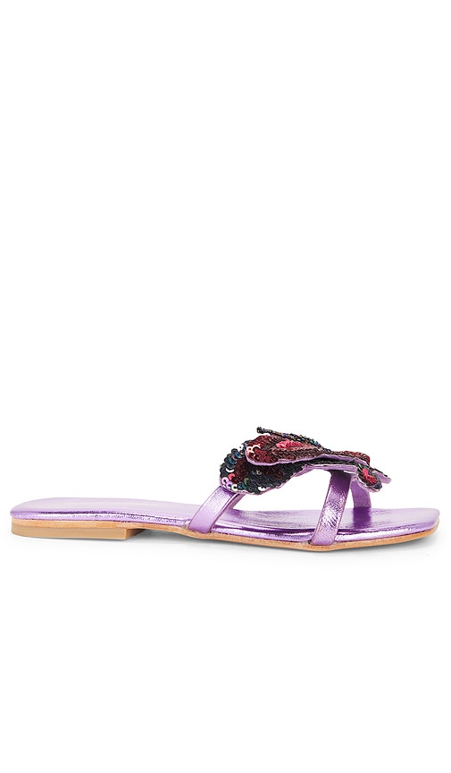 Shop Jeffrey Campbell Cloudywing Sandal In Purple Metallic Combo