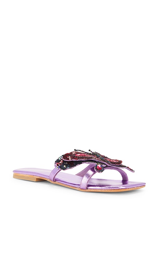 Shop Jeffrey Campbell Cloudywing Sandal In Purple Metallic Combo