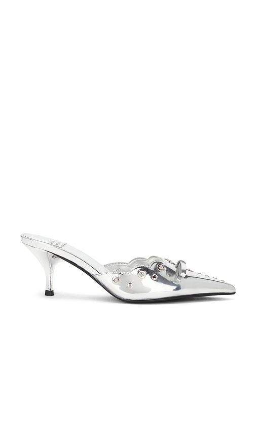 Shop Jeffrey Campbell Gratis Mule In Metallic Silver