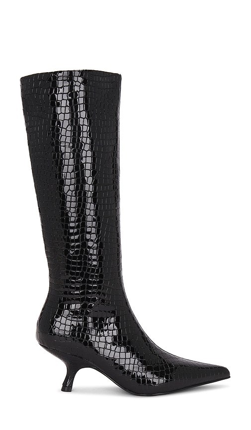 Jeffrey Campbell Intrepid-k Croco Boots In Black Croco