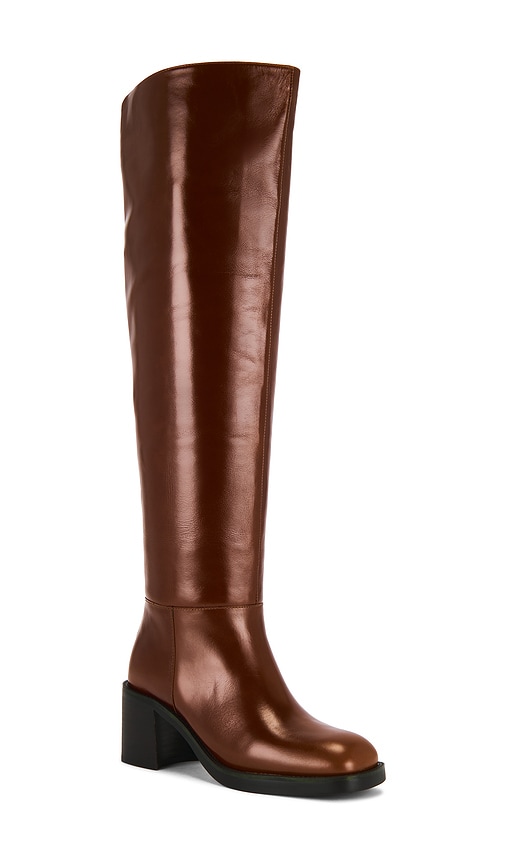 Jeffrey Campbell Vinyl Boot In Brown