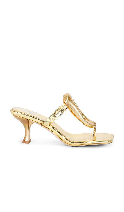 gold low heel dress sandals Brenda Zaro Nassau Polar Rose Gold Strappy Low Heel Dress Sandals
