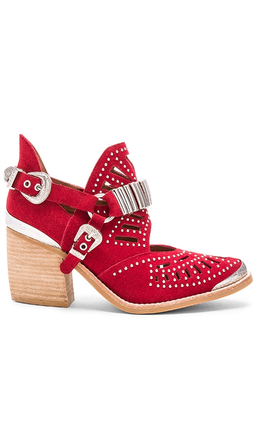 jeffrey campbell red suede boots