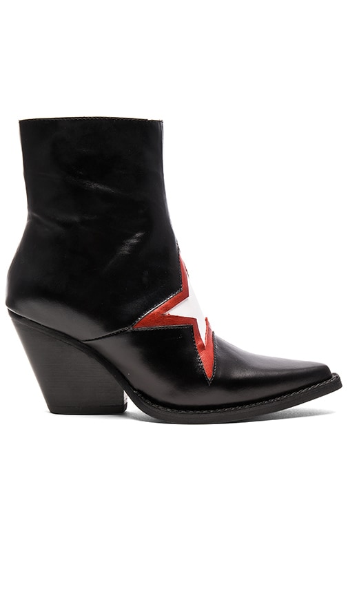Jeffrey Campbell Gazer Booties in Black Red & White | REVOLVE