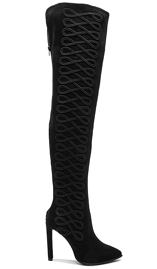 Jeffrey Campbell Sherise Over the Knee Boots in Black Suede | REVOLVE