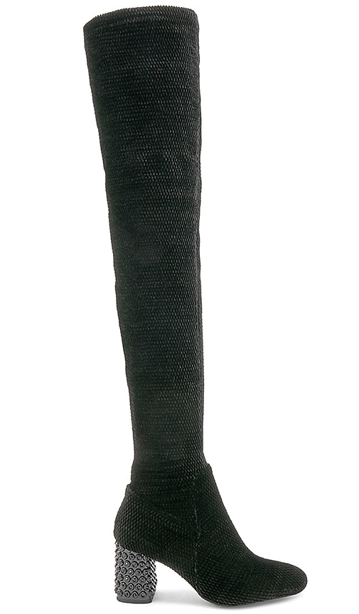 Jeffrey Campbell Cienega Boot in Black Velvet Crinkle | REVOLVE