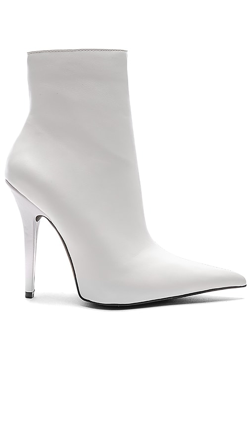 white heel bootie