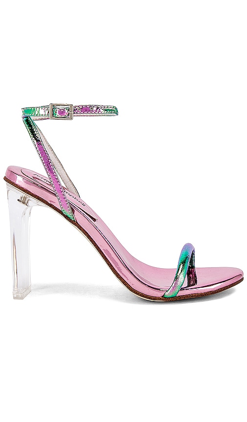 pink iridescent sandals