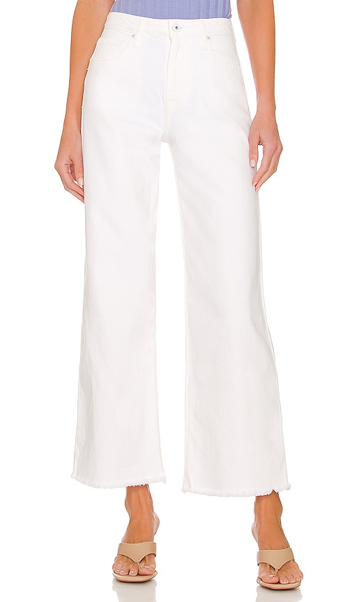 JONATHAN SIMKHAI STANDARD Jude High Rise Wide Crop in Distressed White ...