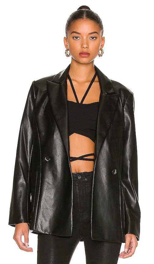 JONATHAN SIMKHAI STANDARD Raelynn Stretch Vegan Leather Blazer in