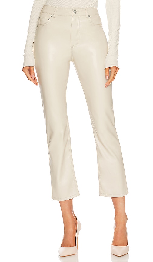 JONATHAN SIMKHAI STANDARD River Faux Leather Pant in Ceramic