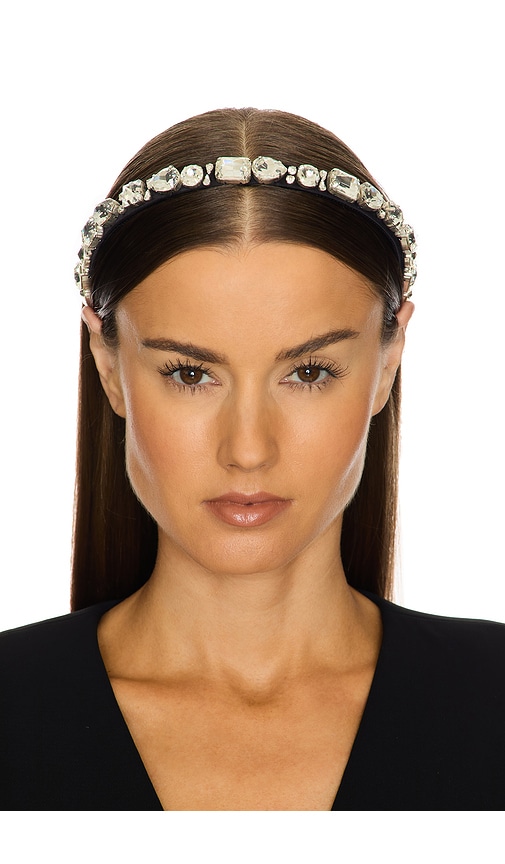 Jennifer Behr Lucia Headband in Black