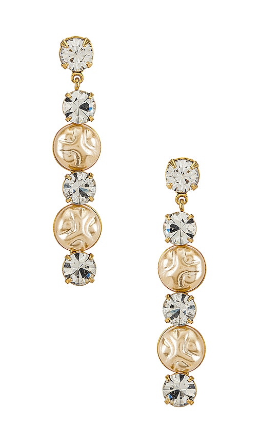 【Jennifer behr】チャールズ・バレット ゴールド 大ぶり Jennifer Behr Birgitta Earring in Crystal Antique Gold | REVOLVE