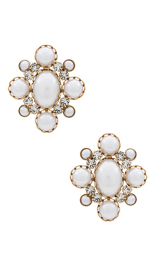 Jennifer Behr Jubilee Earrings In Gold Pearl