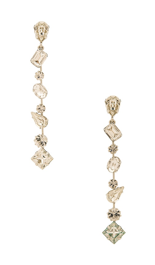 Lourdes Earrings in Metallic Silver.