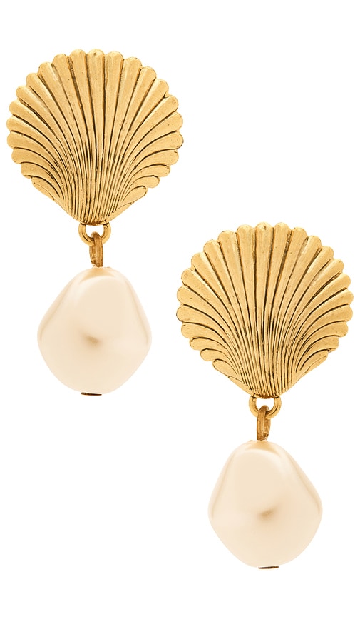 Alana Earrings in Metallic Gold.
