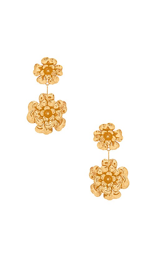 Double Floral Dangle Earrings
