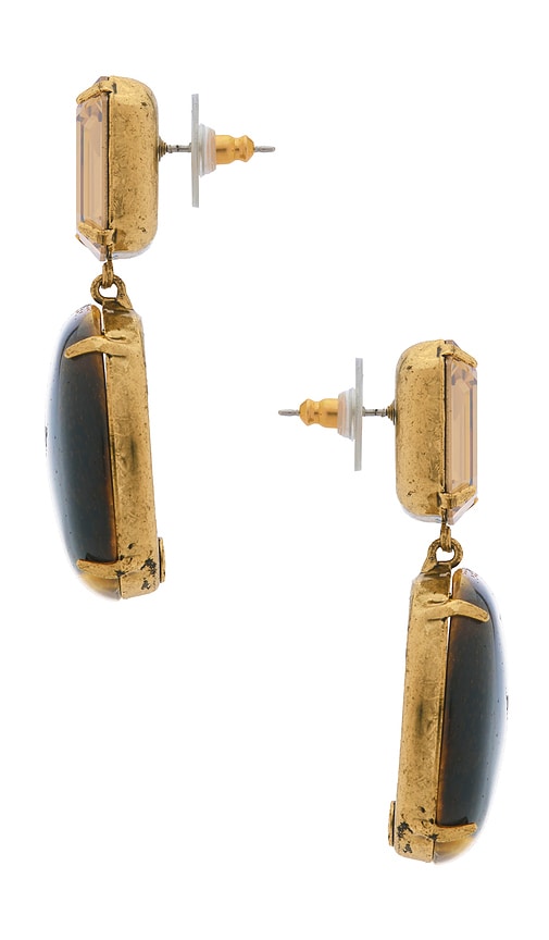 Jennifer Behr Xiomara Crystal-embellished Gold-plated Earrings In Brown
