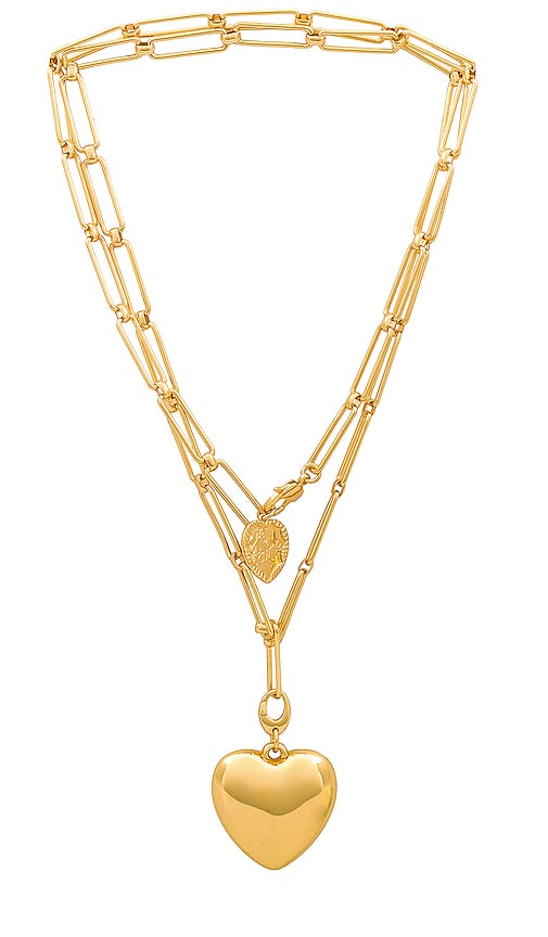 Jenny Bird X Revolve Puffy Heart Chain Necklace in Gold | REVOLVE