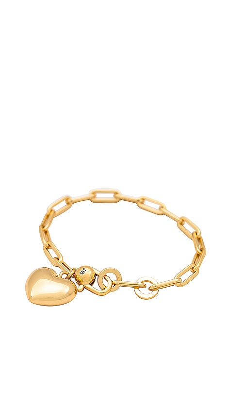 Shop Jenny Bird Puffy Heart Bracelet In Metallic Gold