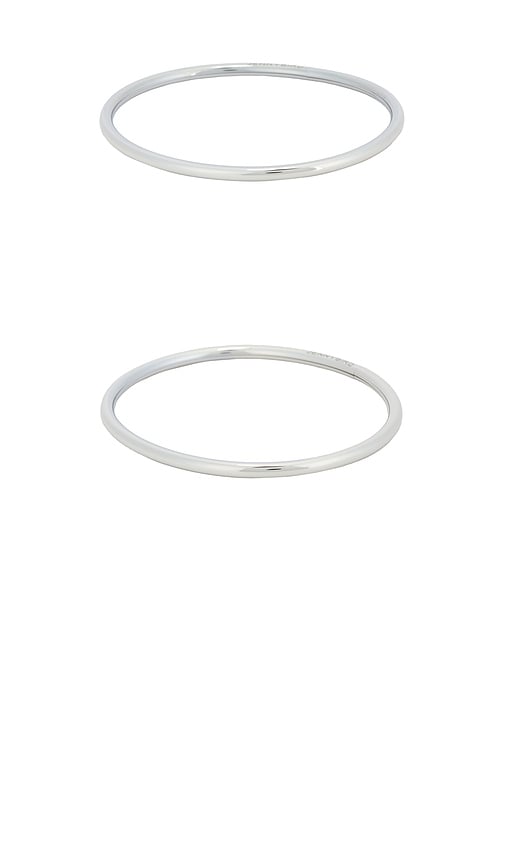 Jenny Bird Dane Bangle Set Of 2 In Metallic Silver