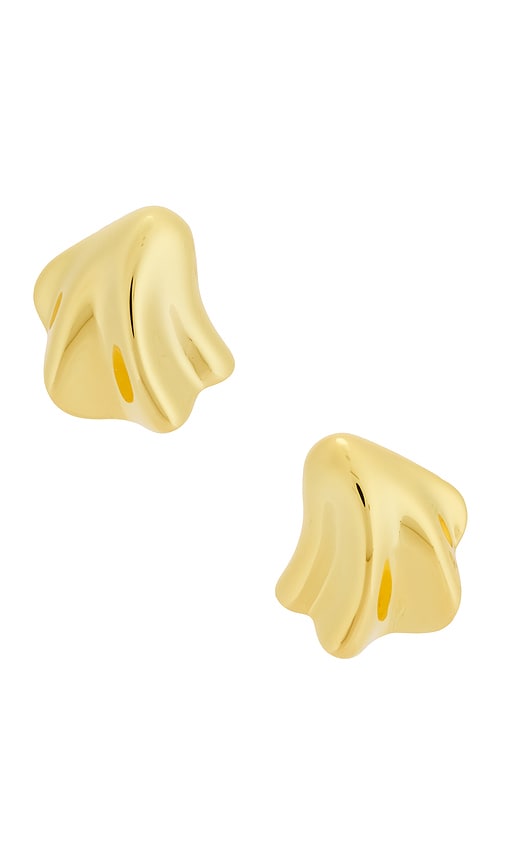 Zoe Earrings in Metallic Gold.