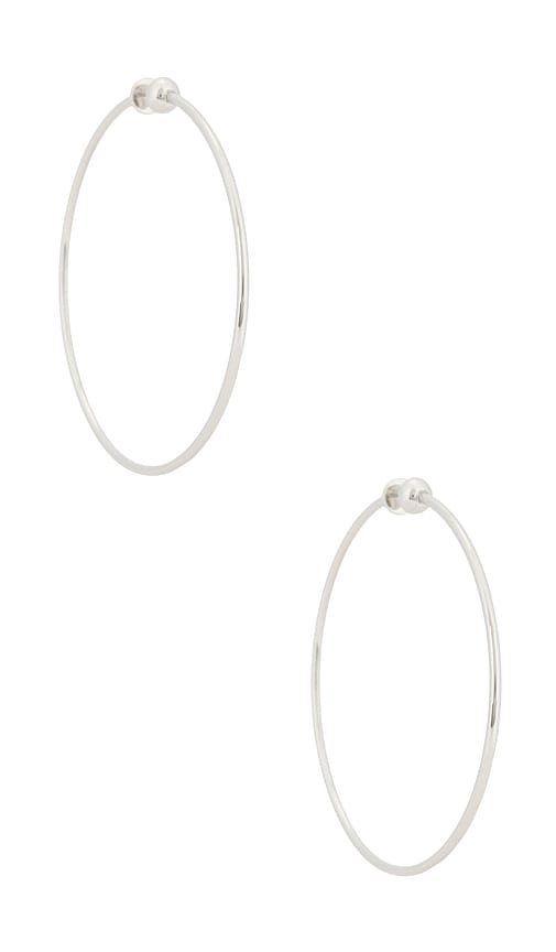 Icon Large Hoop Earrings in Metallic Silver.
