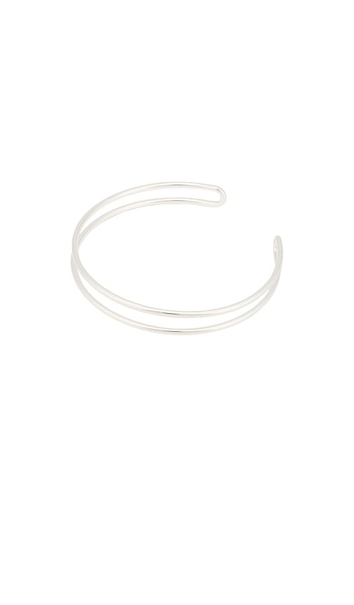 Yaya Arm Cuff in Metallic Silver.