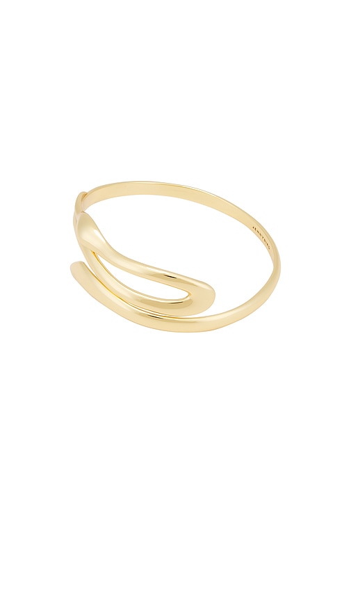 Egret Upper Arm Cuff in Metallic Gold.