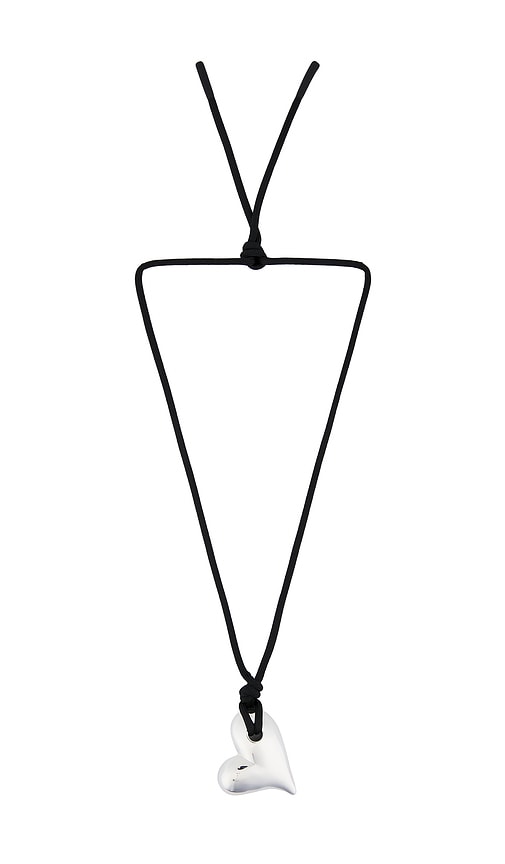 Art Heart On A String Necklace in Black.
