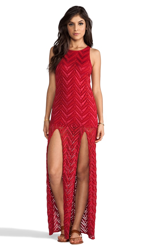 Woodland Spirit Zig Zag Lace Slit Dress