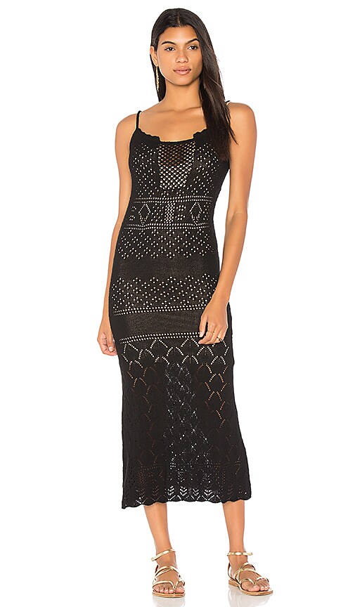 Jen's Pirate Booty Scorpion Slip Dress in Black Pointelle