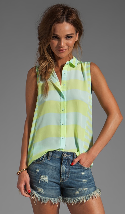Edith Duo Stripe Sleeveless Blouse