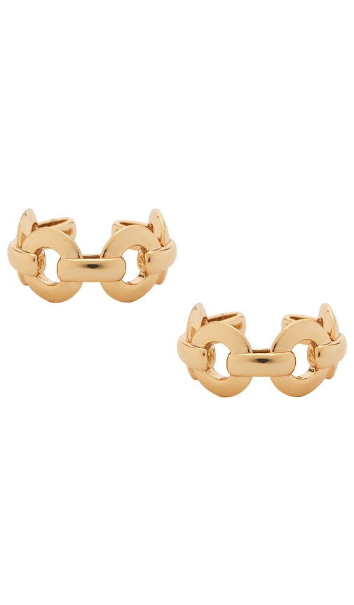 Jennifer Fisher Link Cuff Earrings in Metallic Gold 95$