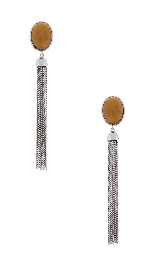 Julietta Vega Earrings in Metallic Silver.