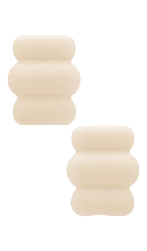 Shop Julietta Barrel Earrings In White