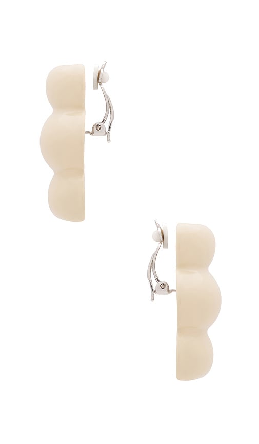 Shop Julietta Barrel Earrings In White