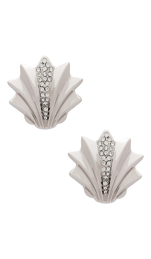 Shop Julietta Metal Shell Earrings In Metallic Silver