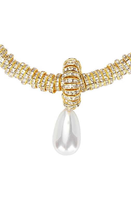 Shop Julietta Pearl Drop Gold Necklace In 金色