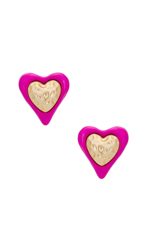 Julietta Heart Studs In Pink